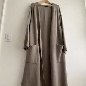 PRISTINE Eileen Fisher Thick Ribbed Merino Wool Duster Sweater Coat Cardigan 2X